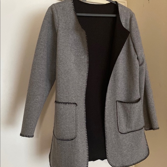 Grey Sweatshirt Cardigan Jacket - Picture 2 of 8